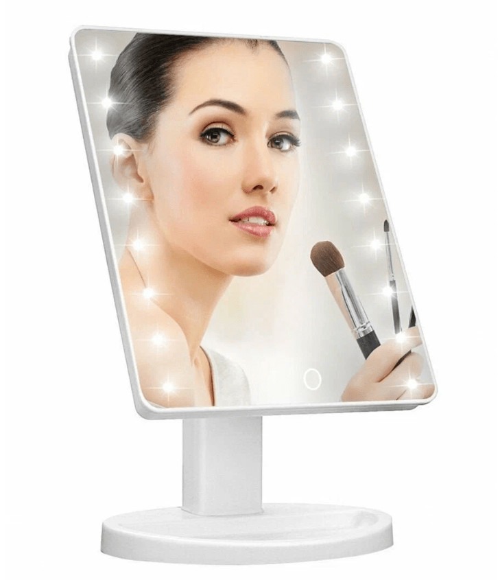 Косметическое зеркало настольное с подсветкой / Зеркало для ванной / LARGE LED MIRROR / Белое 1 Косметическое зеркало настольное с подсветкой / Зеркало для ванной / LARGE LED MIRROR / Белое 1