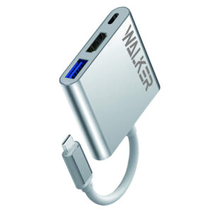 Разветвитель USB Walker WHUB-35, 3в1, silver 1