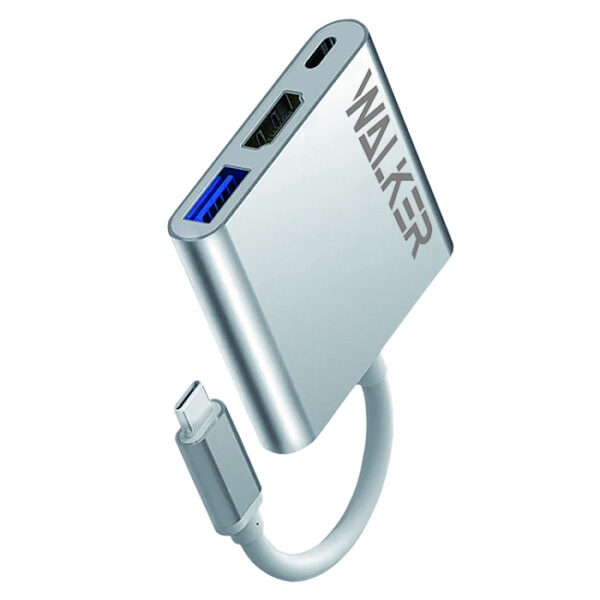 Разветвитель USB Walker WHUB-35, 3в1, silver 1