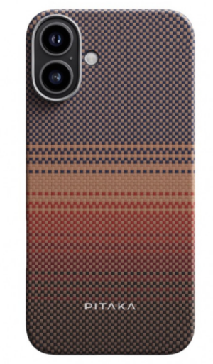 Чехол PITAKA Tactile Woven Case для iPhone 16 6.1", принт закат (Sunset) 1