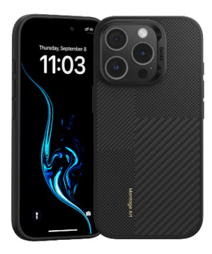 Чехол Benks Montage ArmorPro Case built with Kevlar® для iPhone 16 Pro Max 6.9", цвет черный кевлар 1