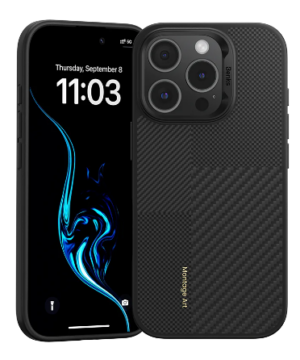 Чехол Benks Montage ArmorPro Case built with Kevlar® для iPhone 16 Pro Max 6.9", цвет черный кевлар 1