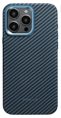 Усиленный чехол PITAKA MagEZ Pro 4 для iPhone 15 Pro MAX 6.7", черный/синий (Black/Blue Twill) 1500D 1