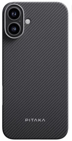 Чехол PITAKA Ultra-Slim Case для iPhone 16 6.1", черный/серый (Black/Grey Twill) 600D 1