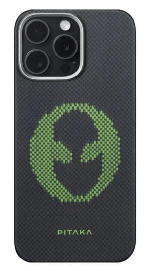 Чехол PITAKA Aries Tactile Woven Case для iPhone 15 Pro MAX 6.7", принт чужой (Alien) 1