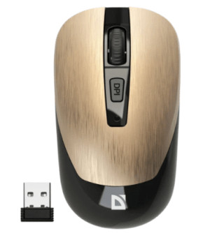 Мышь беспров Defender Wave MM-995 золото бесшумн (52994) 1