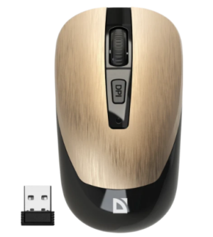 Мышь беспров Defender Wave MM-995 золото бесшумн (52994) 1