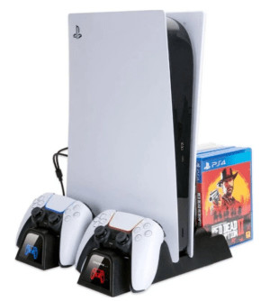 PS 5 Подставка для консоли и двух джойстиков,с функцией подзарядки (OIVO IV-P5235B) 1