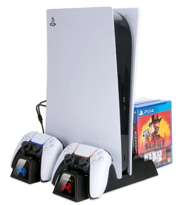 PS 5 Подставка для консоли и двух джойстиков,с функцией подзарядки (OIVO IV-P5235B) 1