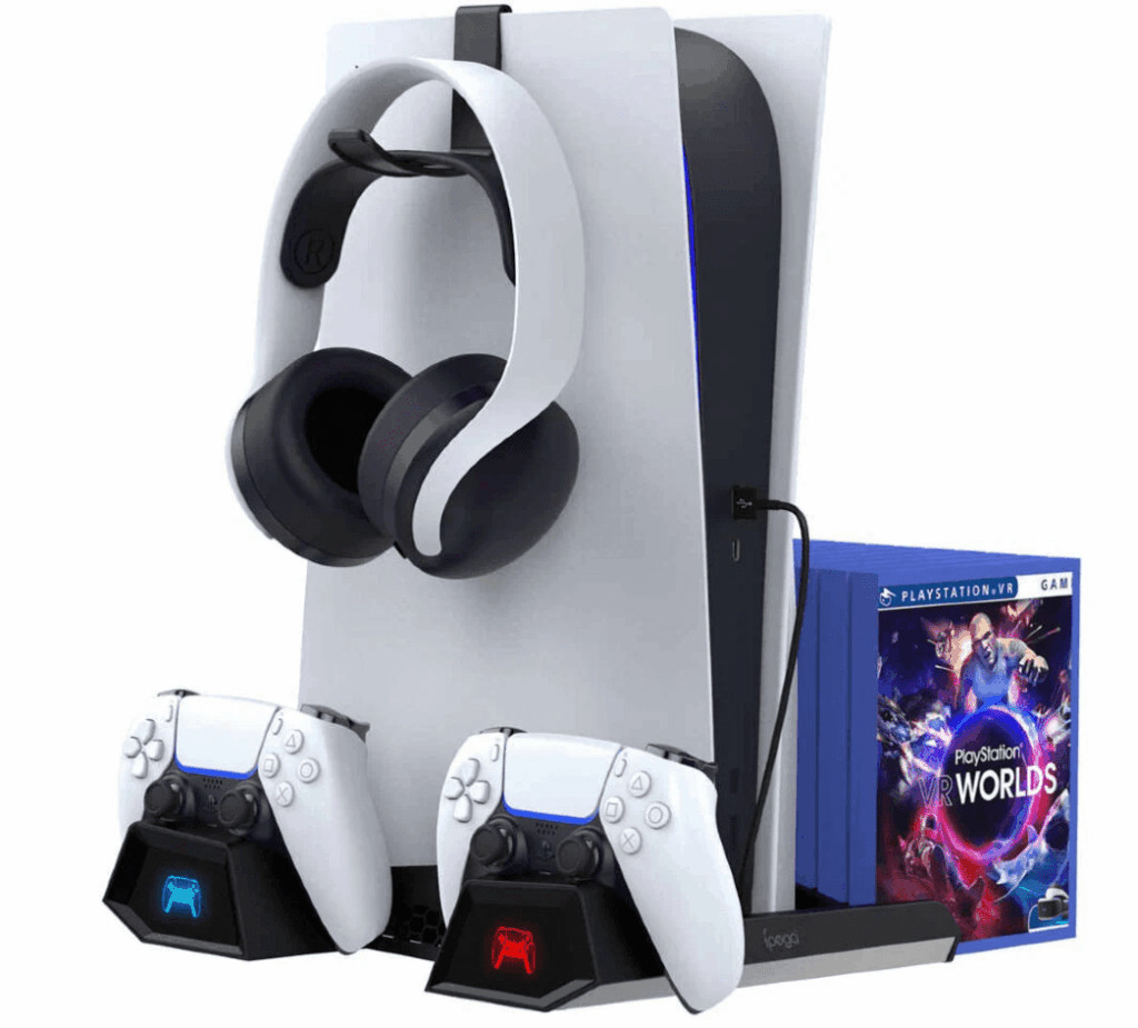 PS 5 Подставка для консоли и двух джойстиков,с функцией подзарядки (PEGA PG-P5023A) 1 PS 5 Подставка для консоли и двух джойстиков,с функцией подзарядки (PEGA PG-P5023A) 1