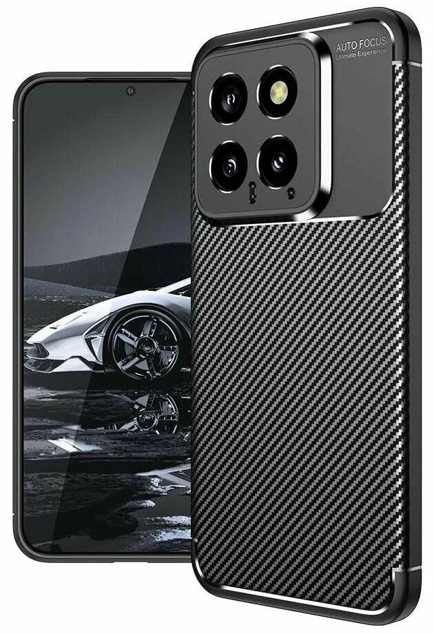 Чехол-накладка Карбон c Magsafe для Xiaomi Redmi 14C черный/серый 1 Чехол-накладка Карбон c Magsafe для Xiaomi Redmi 14C черный/серый 1