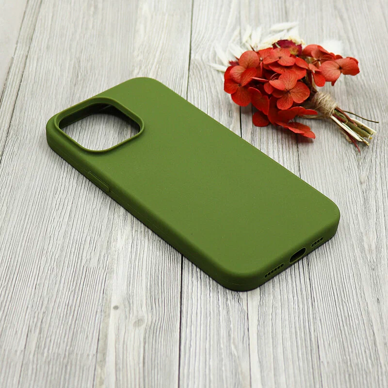 Накладка Silicone Case for iPhone 14 Pro Max  без логотипа хаки 4 Накладка Silicone Case for iPhone 14 Pro Max  без логотипа хаки 4