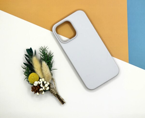 Накладка Silicone Case for iPhone 14 Pro Max  без логотипа светло-серый 2