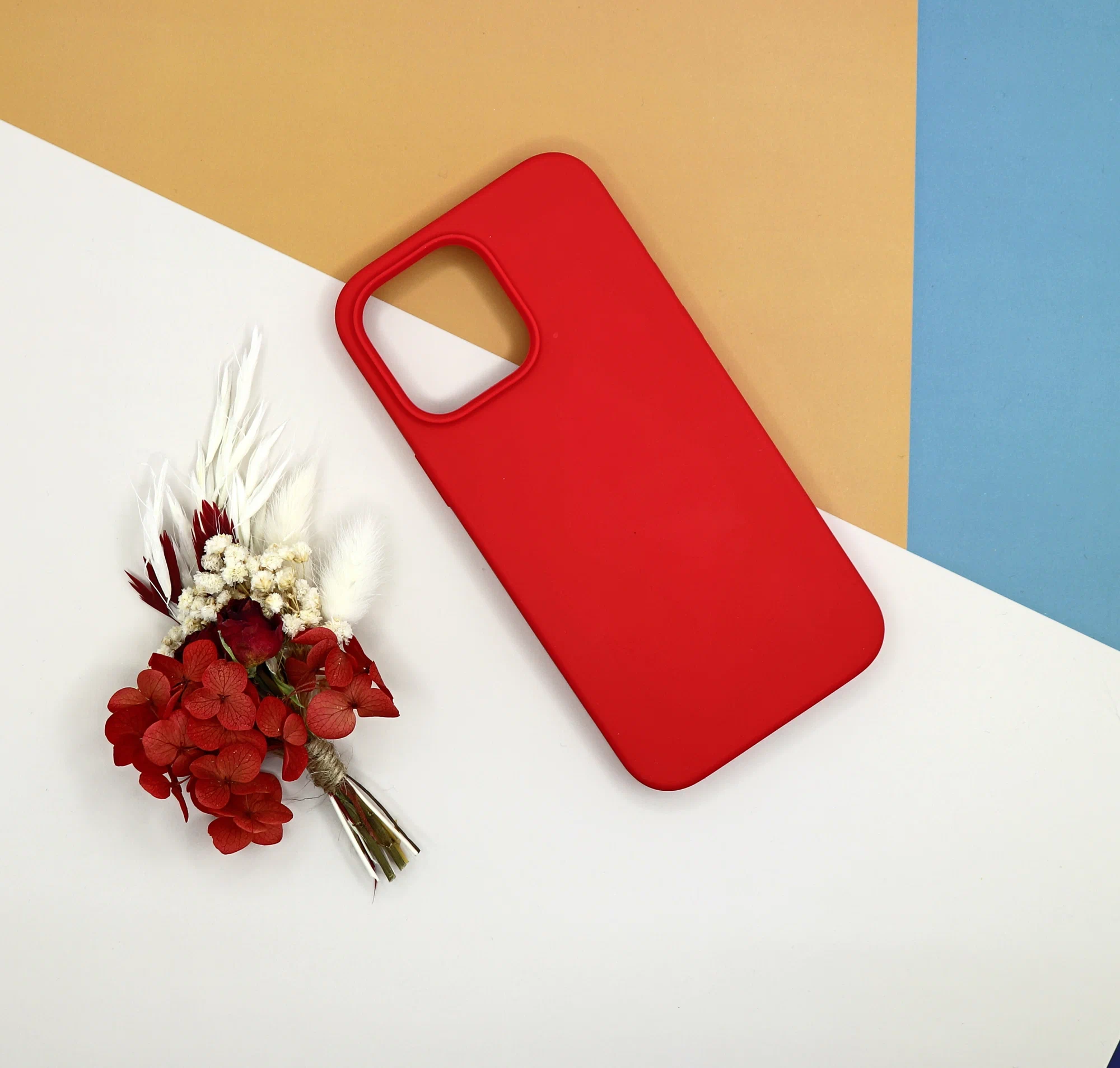 Накладка Silicone Case for iPhone 14 Pro Max  без логотипа красный 2 Накладка Silicone Case for iPhone 14 Pro Max  без логотипа красный 2