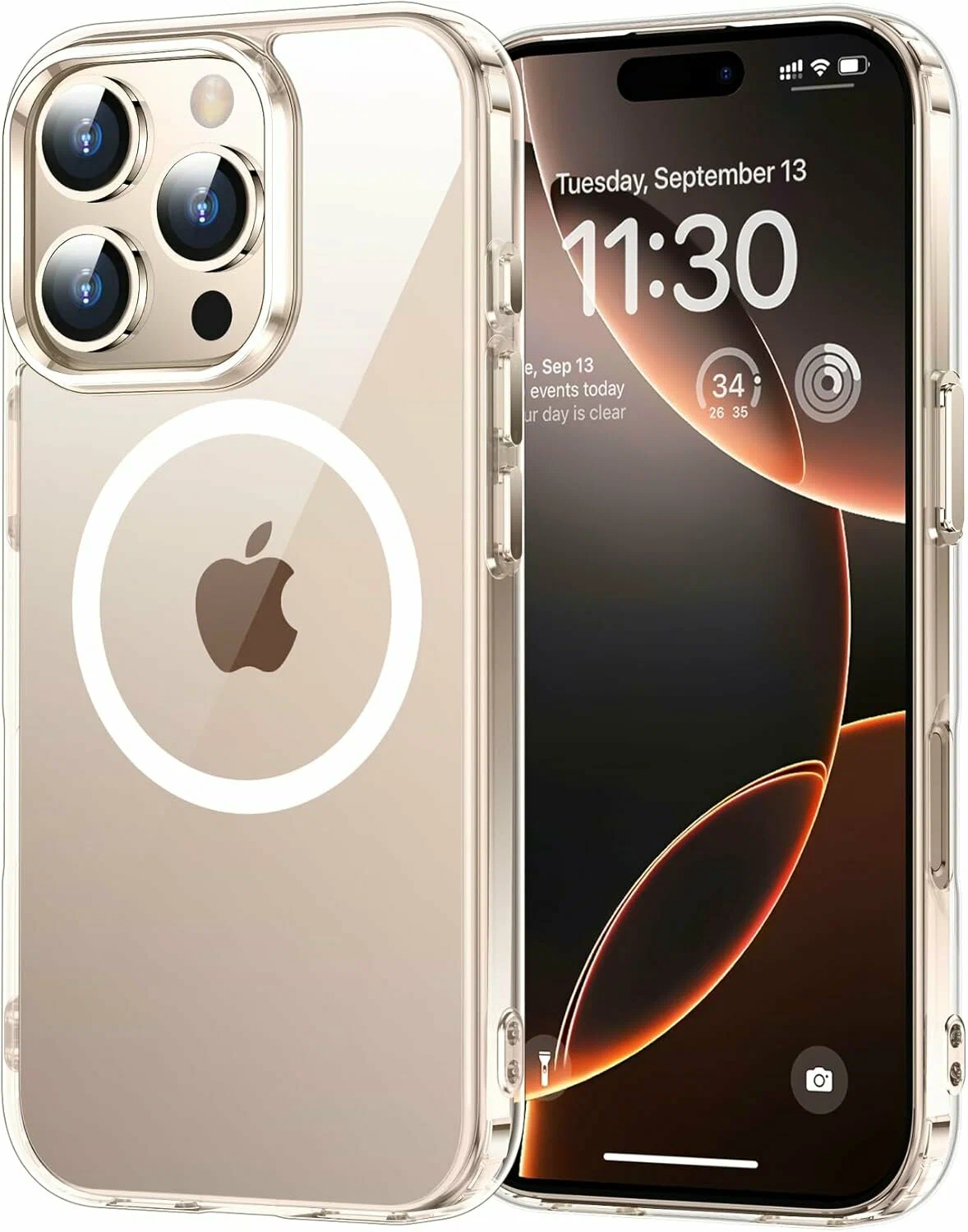 Чехол Shefange золотые блестки с MagSafe для Ifone 16 Pro 1 Чехол Shefange золотые блестки с MagSafe для Ifone 16 Pro 1