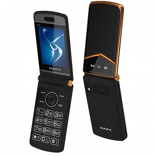 Мобильный телефон Maxvi E11 Black-Gold 1 Мобильный телефон Maxvi E11 Black-Gold 1