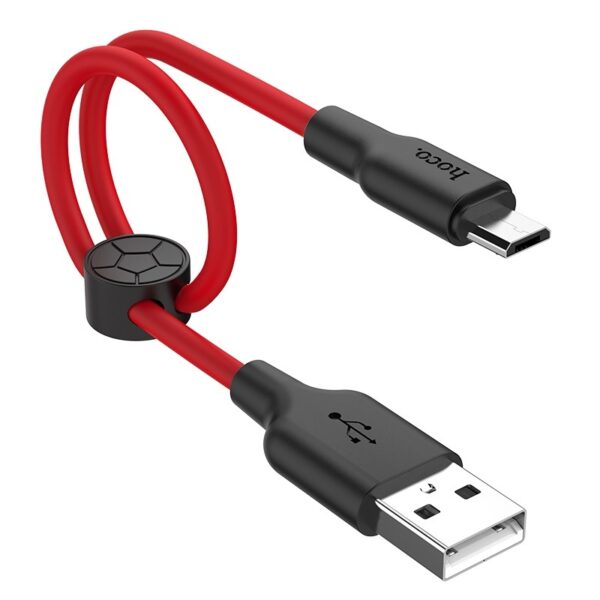 Кабель HOCO X21 Plus Silicone charging cable for Micro(L=0.25M) - black＆red 1