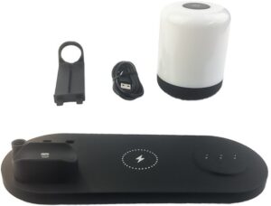 Зарядная станция Multi-Functional Charging Stand For iPhone с Led Лампой Черная 1
