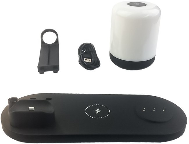 Зарядная станция Multi-Functional Charging Stand For iPhone с Led Лампой Черная 1 Зарядная станция Multi-Functional Charging Stand For iPhone с Led Лампой Черная 1