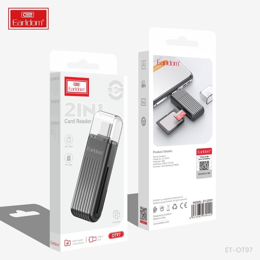Картридер Earldom ET-OT97 USB/Type-C/Lightning/microSD/SD 1 Картридер Earldom ET-OT97 USB/Type-C/Lightning/microSD/SD 1