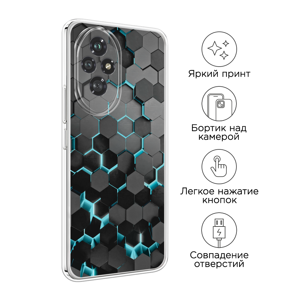 Чехол-накладка Fasion Case для Honor 200 4G/5G с защитой камеры Голубой 4 Чехол-накладка Fasion Case для Honor 200 4G/5G с защитой камеры Голубой 4