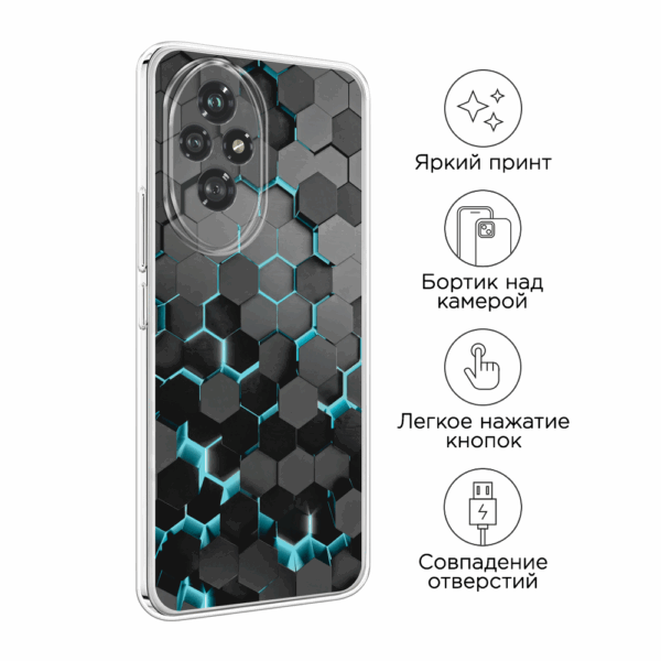Чехол-накладка Fasion Case для Honor 200 4G/5G с защитой камеры Темно-синий 4