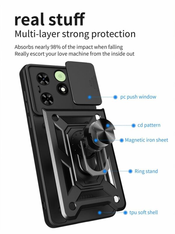 Чехол-накладка Fasion Case для Infinix HOT 40 Pro 4G с защитой камеры Темно-синий 2