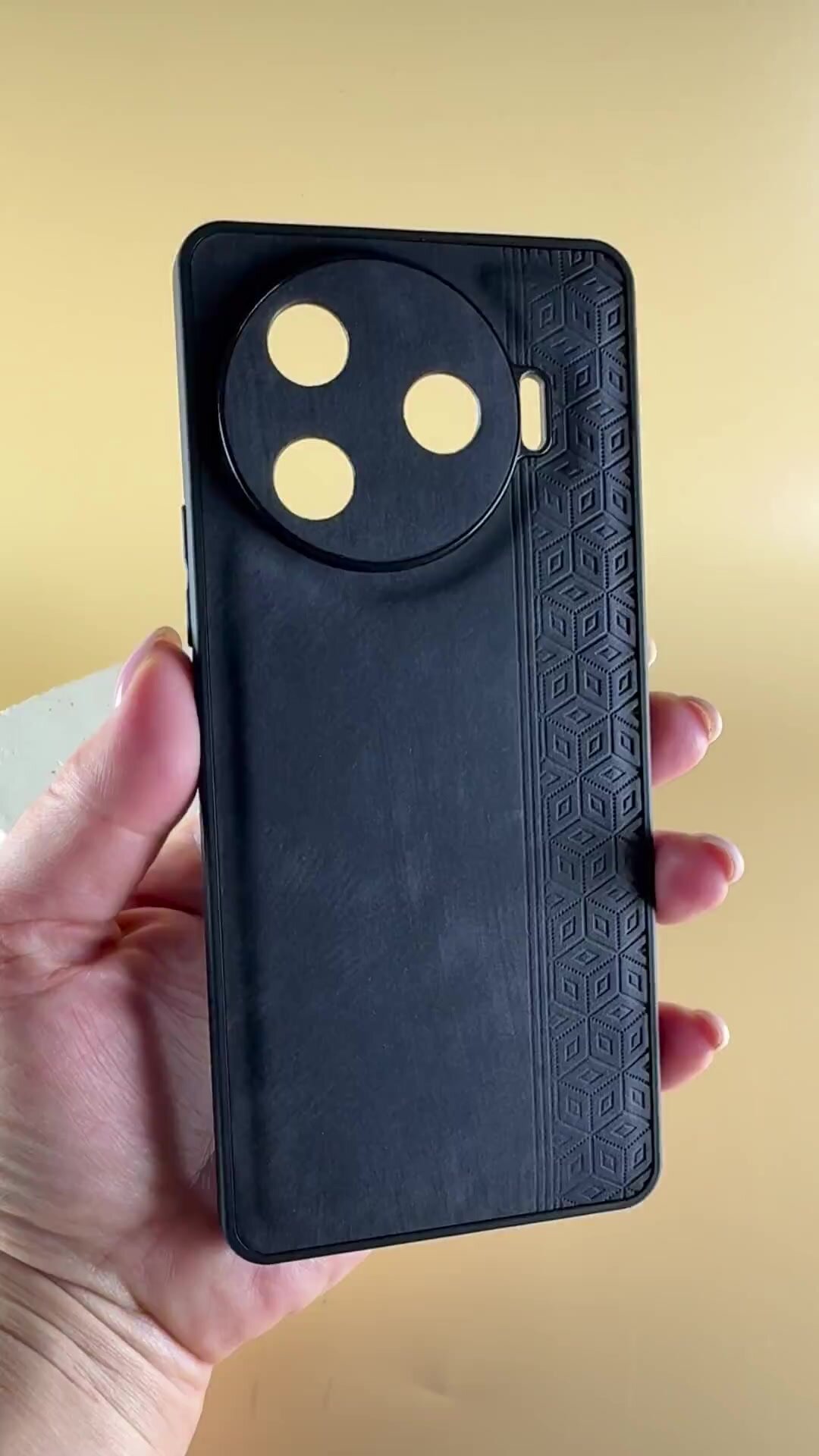 Силиконовый чехол для Tecno Camon 30 Pro черное плетение под кожу 10 Силиконовый чехол для Tecno Camon 30 Pro черное плетение под кожу 10