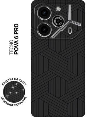 Силиконовый чехол на Tecno Pova 6 Neo с принтом "Стикеры с штурмовиком" матовый черный 1