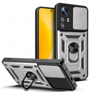 Противоударная накладка Armor Case с кольцом для Samsung A55 серебристый 1