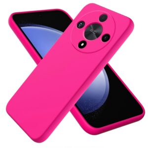 Силиконовая накладка без логотипа Silky soft-touch для Honor X9B ярко-розовый 1