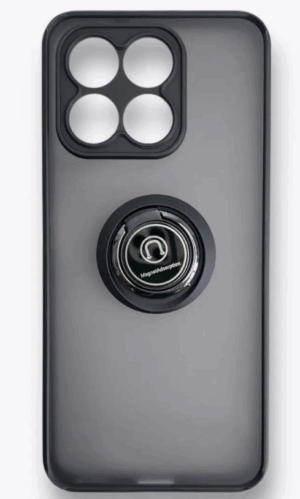 Накладка пластик матовый с окантовкой для Honor X6B с кольцом-держателем черный 1