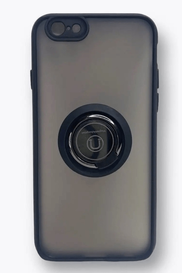 Накладка пластик матовый с окантовкой для iPhone 6 с кольцом-держателем черный 1 Накладка пластик матовый с окантовкой для iPhone 6 с кольцом-держателем черный 1