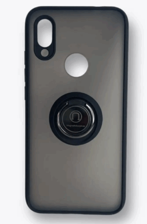 Накладка пластик матовый с окантовкой для Xiaomi Redmi 7 с кольцом-держателем черный 1