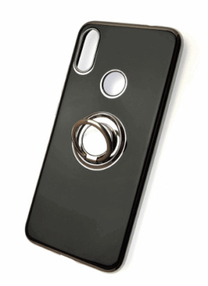Накладка пластик матовый с окантовкой для Xiaomi Redmi Note 7 с кольцом-держателем черный 1