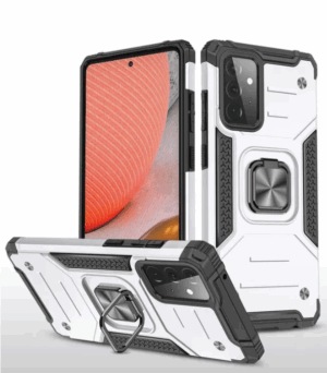Противоударная накладка Armor Case с кольцом для Samsung A23 серебристый 1