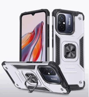 Противоударная накладка Armor Case с кольцом для Xiaomi Redmi 12C серебристый 1