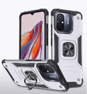 Противоударная накладка Armor Case с кольцом для Xiaomi Redmi 14C серебристый 1