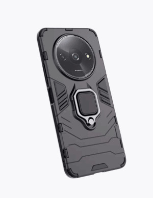 Противоударная накладка Armor Case с кольцом для Xiaomi Redmi A3 серебрянный 1