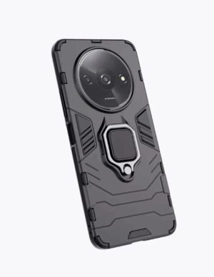 Противоударная накладка Armor Case с кольцом для Xiaomi Redmi A3 серебрянный 1