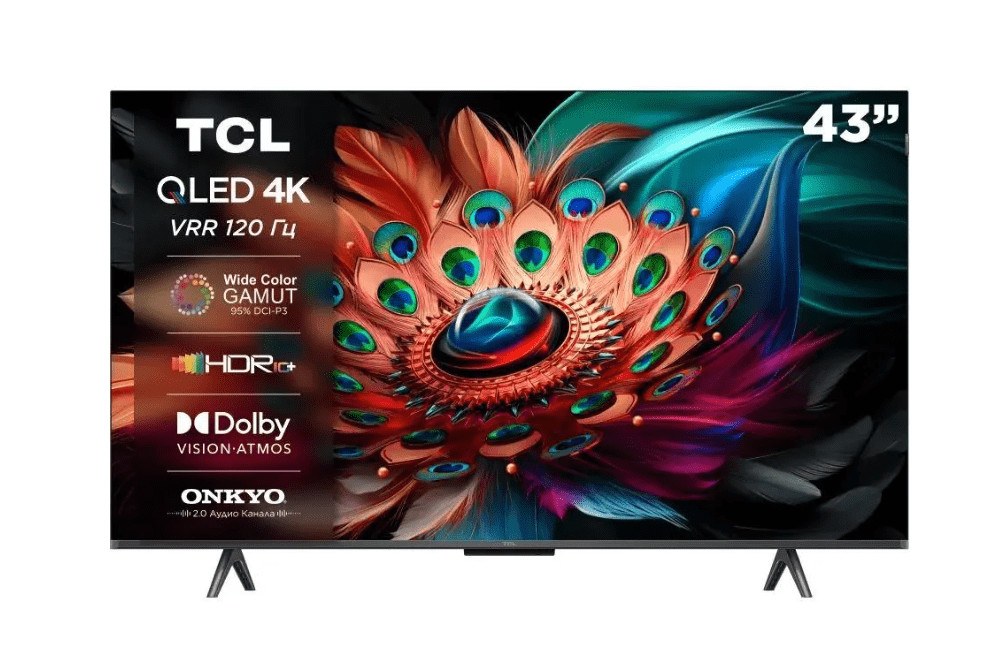 Tелевизор 43" TCL 43C655 QLED Черный 1 Tелевизор 43" TCL 43C655 QLED Черный 1