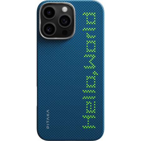 Чехол PITAKA Tactile Woven Case для iPhone 16 Pro 6.3", Hello World 1 Чехол PITAKA Tactile Woven Case для iPhone 16 Pro 6.3", Hello World 1