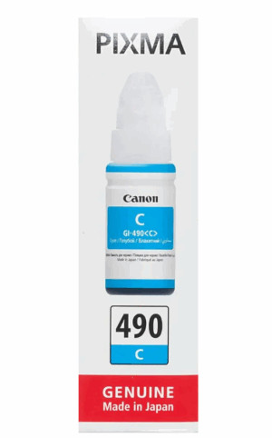 Чернила Canon GI-490 C для Pixma G1400/G2400/G3400, Cyan, 70 мл., (0664C001) 1