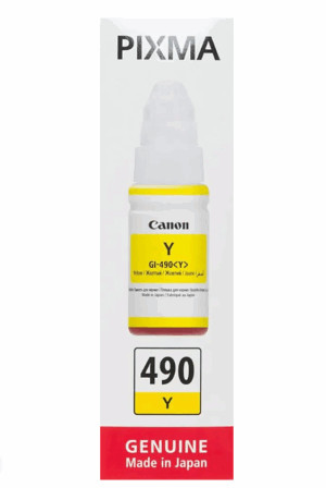Чернила Canon GI-490 Y для Pixma G1400/G2400/G3400, Yellow, 70 мл., (0666C001) 1