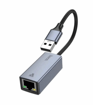 Переходник HOCO UA37 USB to RJ45, 120mm, серый 1