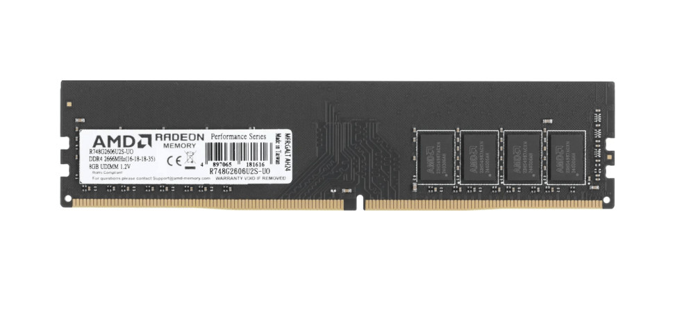 RAM 8GB DDR4-2666 PC4-21300 AMD Radeon R7 Performance, OEM CL16, 1.2V (R748G2606U2S-U(O)) 1 RAM 8GB DDR4-2666 PC4-21300 AMD Radeon R7 Performance, OEM CL16, 1.2V (R748G2606U2S-U(O)) 1