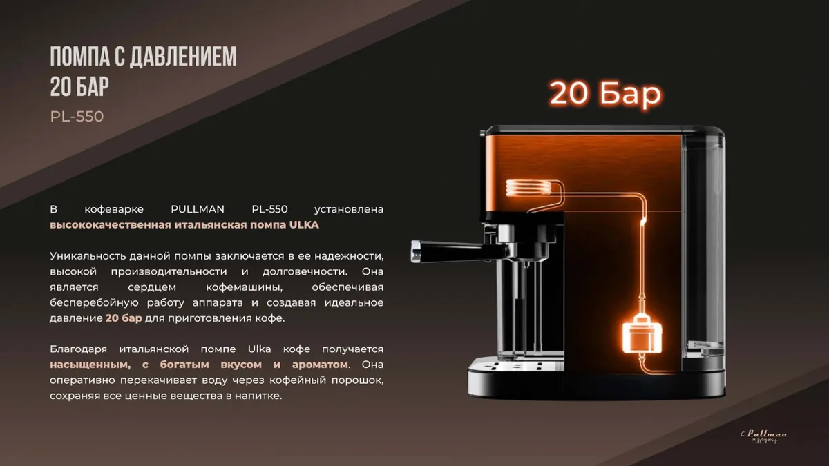 Кофеварка Pullman PL-550 рожковая 2