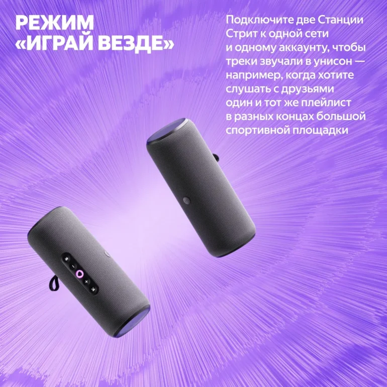 Умная колонка ЯНДЕКС Стрит Алиса YNDX-00030BLK черный 30W 2.0 BT/Wi-Fi 10м 3300mAh 7 Умная колонка ЯНДЕКС Стрит Алиса YNDX-00030BLK черный 30W 2.0 BT/Wi-Fi 10м 3300mAh 7