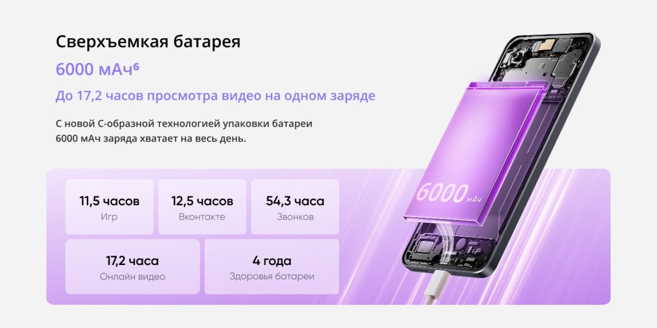 Смартфон Realme 14T 5G 8/256 Gb фиолетовый 3