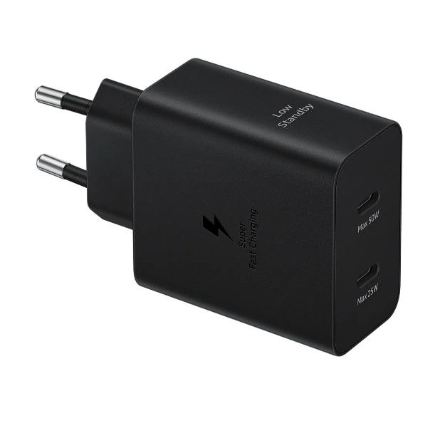 Сетевое ЗУ Samsung EP-T5020X, 2xUSB type-C, USB type-C, 50Вт, 3A, черный 1 Сетевое ЗУ Samsung EP-T5020X, 2xUSB type-C, USB type-C, 50Вт, 3A, черный 1